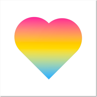Bi+ Hearts Pansexual Flag (Vertical Gradient Solo) Posters and Art